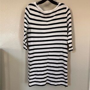 ANN TAYLOR | Nautical Side Zip Striped Terry Swimsuit Cover Up - Size Sm…